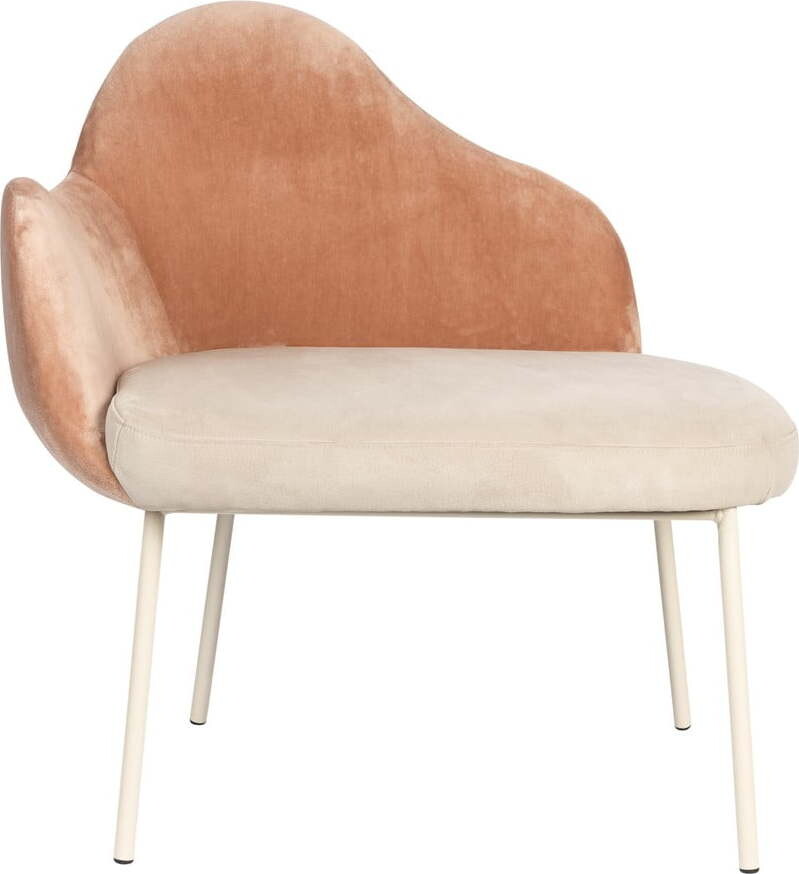 Broskvové sametové křeslo Friuli – Zuiver