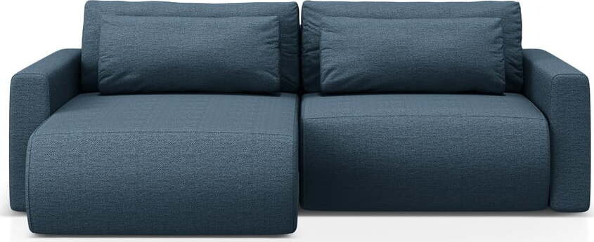 Tmavě modrá rozkládací rohová pohovka s úložným prostorem Belfast – Cosmopolitan Design