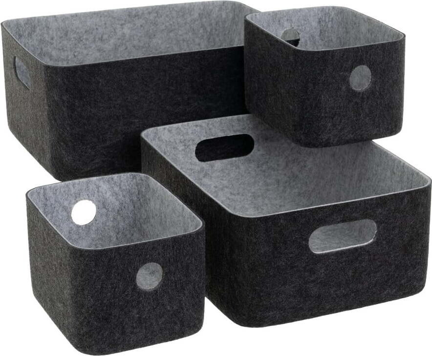 Látkové košíky v sadě 4 ks 36x27x16 cm – Casa Selección