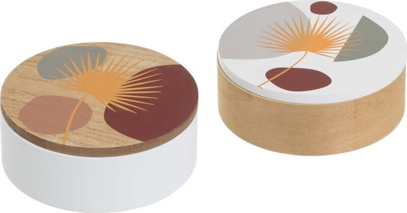 Dekorativní úložné boxy s víkem v sadě 2 ks ø 17x6,5 cm – Casa Selección