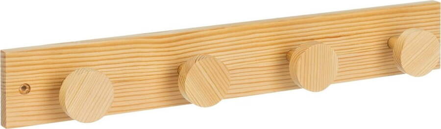 Nástěnný věšák z borovicového dřeva v přírodní barvě 40 cm Anillos – Casa Selección