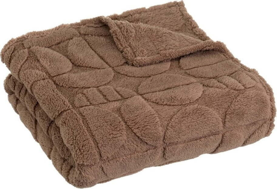Hnědá deka z mikroplyše 130x160 cm Mid Century – Casa Selección