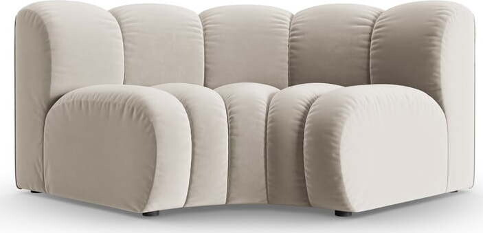 Krémový sametový modul pohovky (variabilní roh) Lupine – Micadoni