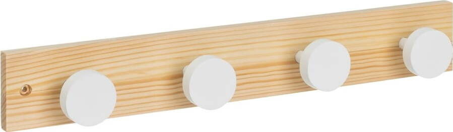 Bílý/v přírodní barvě nástěnný věšák z borovicového dřeva 40 cm Anillos – Casa Selección