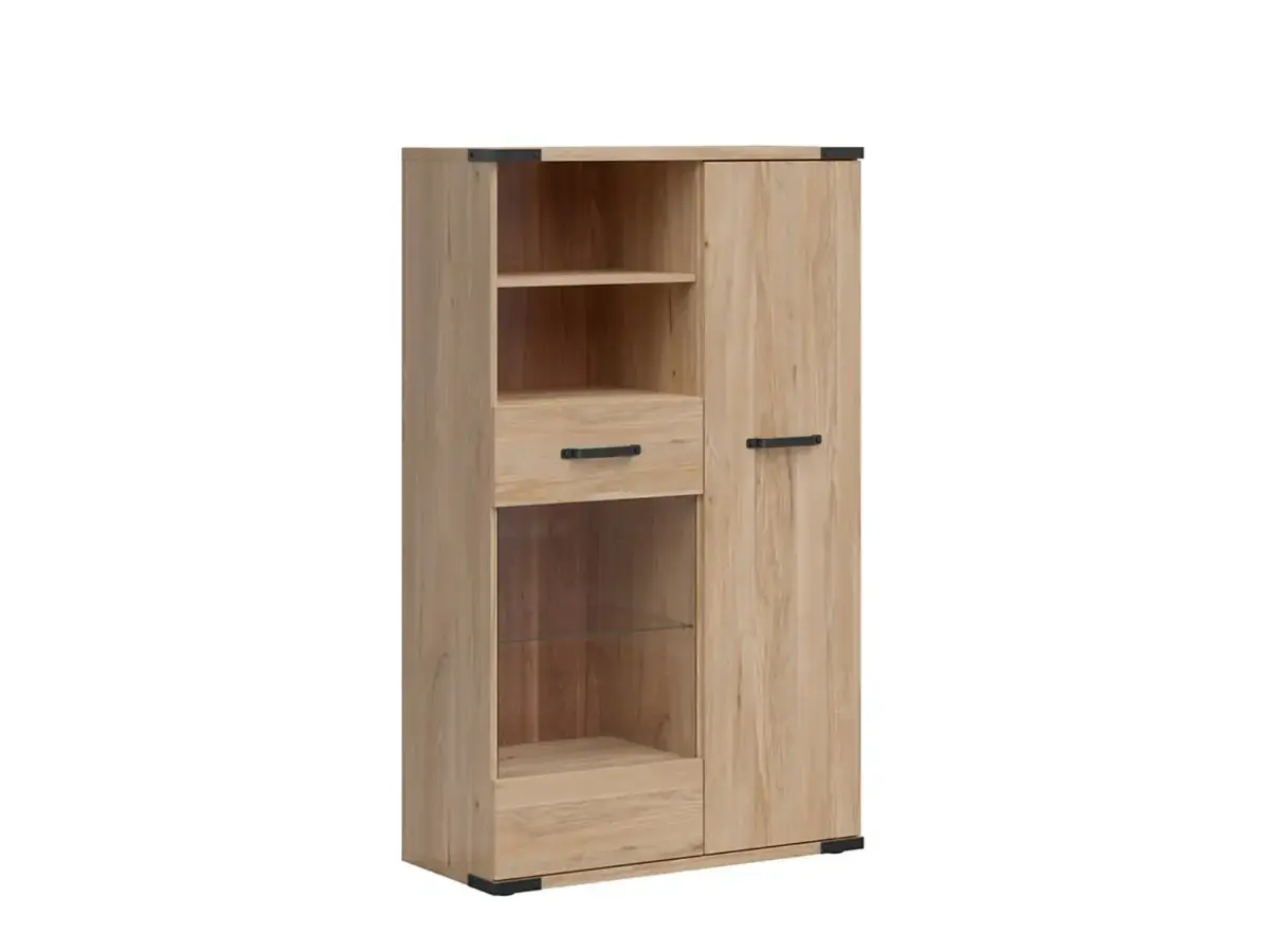 BRW LARA vitrína REG1D1W/90, jasan běloruský