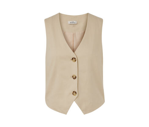 Tchibo - Lněná vesta - pro ženy - vel. 36 - barva: béžová