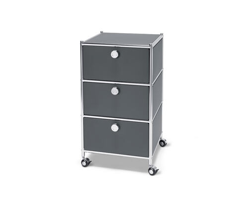 Tchibo - Kontejner na kolečkách CN3 se 3 zásuvkami, šedý