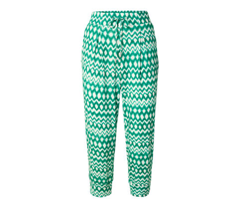 Tchibo - 3/4 žerzejové kalhoty s potiskem - pro ženy - vel. S 36/38 - barva: bílá/s potiskem