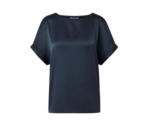 Tchibo - Halenkové triko z kombinace materiálů - pro ženy - vel. S 36/38 - barva: modrá
