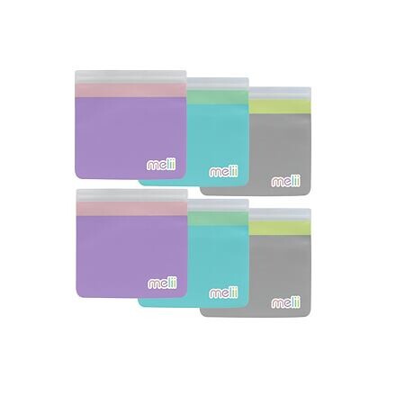 Melii Opakovatelně použitelné sáčky na svačinu 6ks - jednobarevné