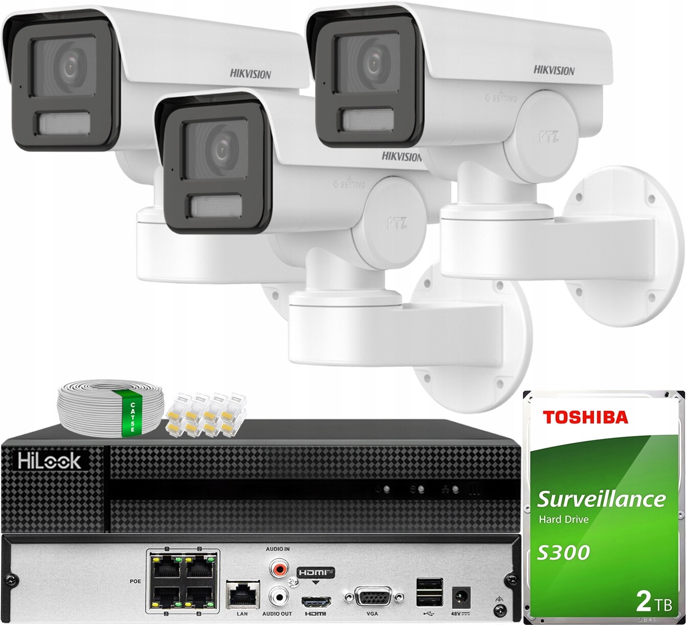 Monitorovací sada 2 kamer Ip 4MPX DS-2CD1A43G0-IZU Otočná Hikvision