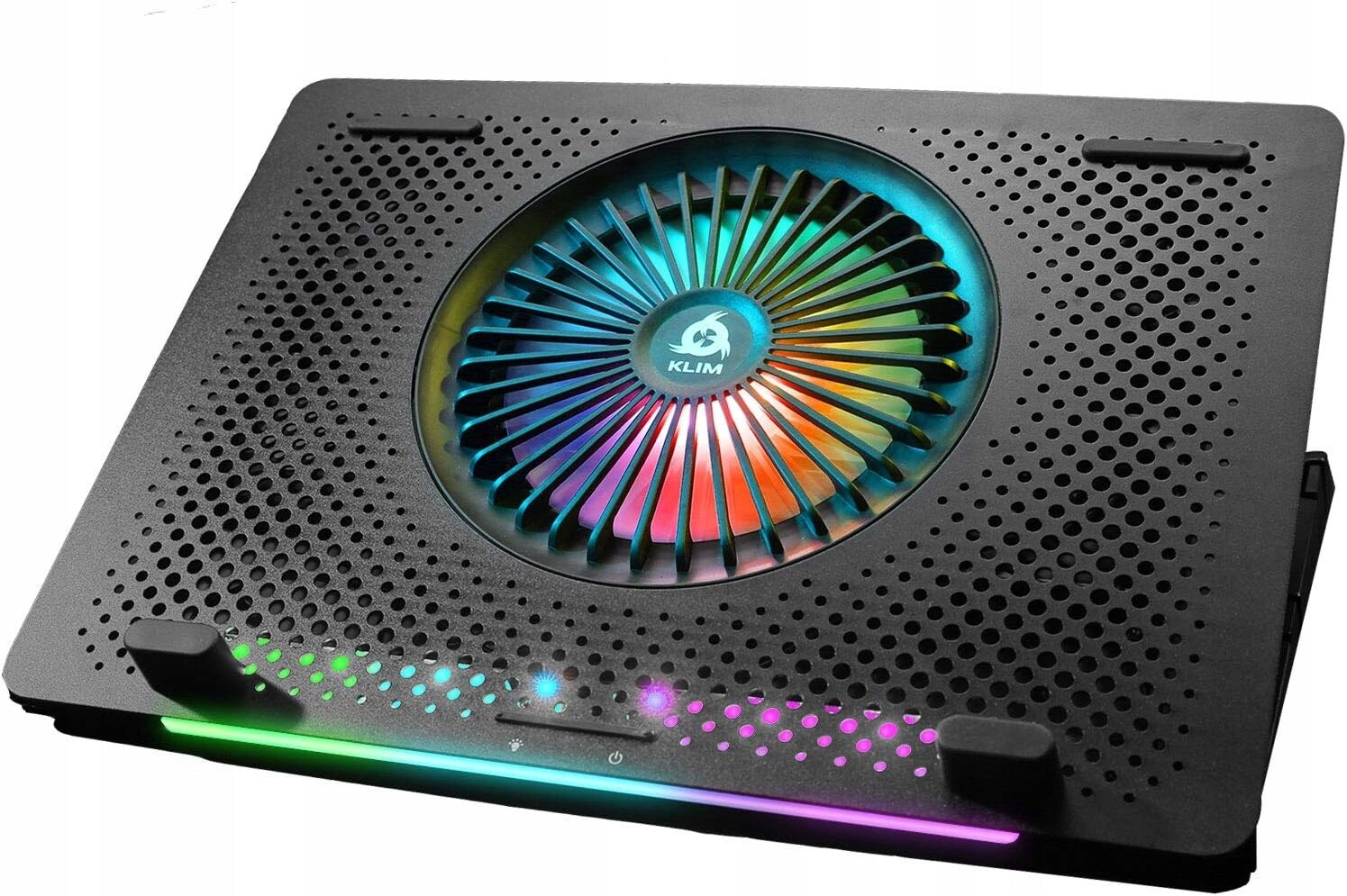 Chladící Podložka Pod Notebook Klim Led Rgb, Nastavitelná Herní Podložka