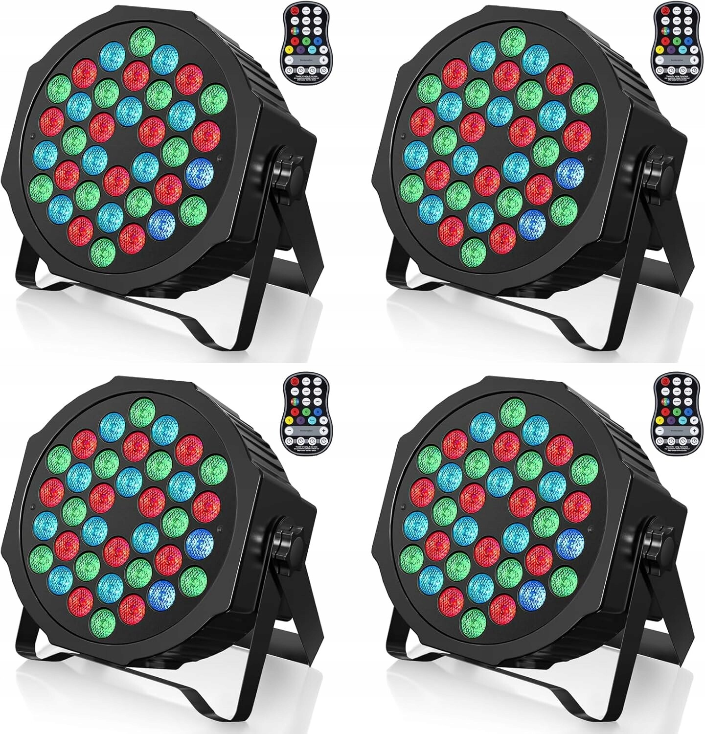 Led lampy Disco Rgb ZQ01104 diskotékové osvětlení 7 režimů sada 4 ks