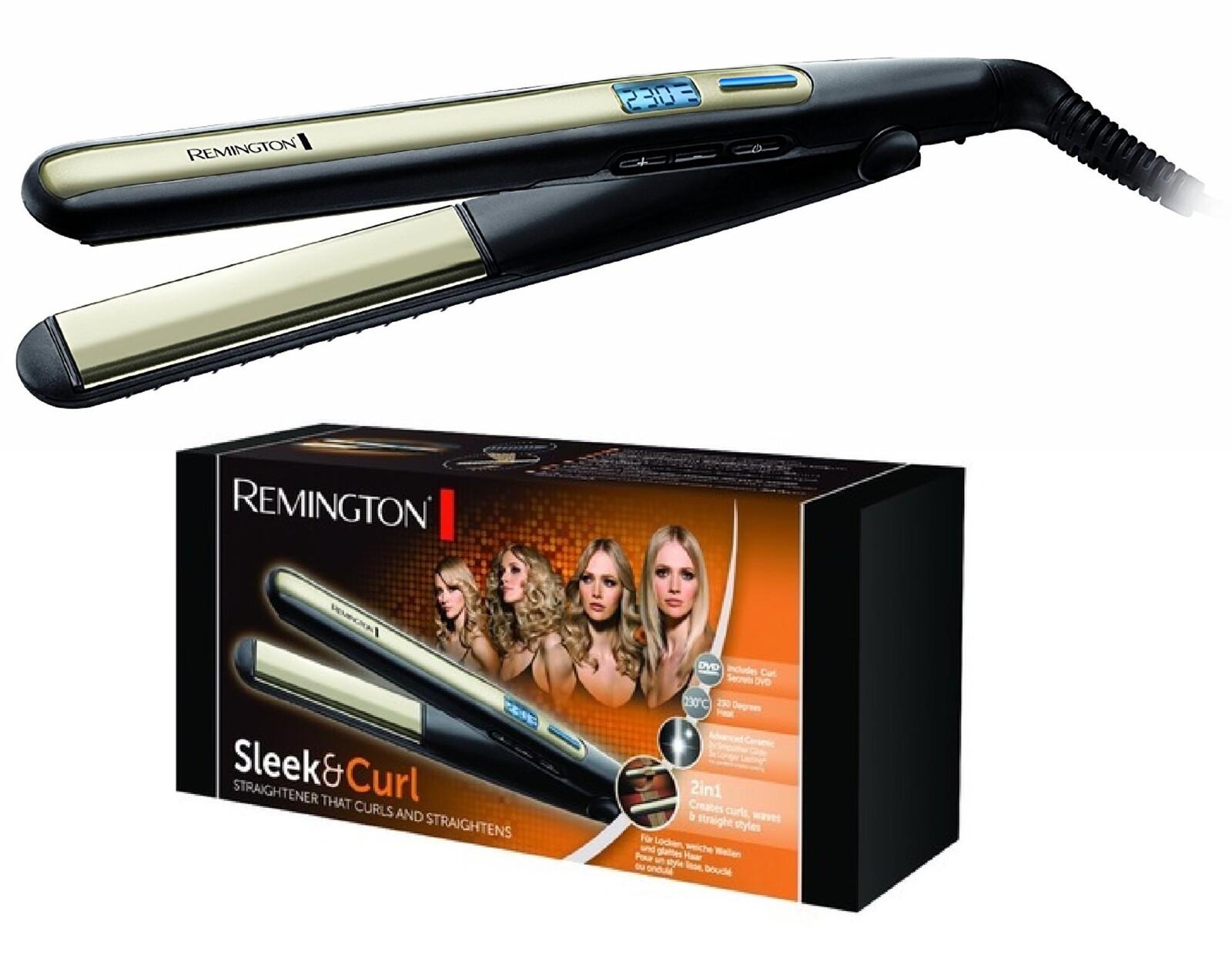 Žehlička Na Vlasy na vlasy Remington S6500 Natáčí Vlasy kudrlinky pouzdro 2v1