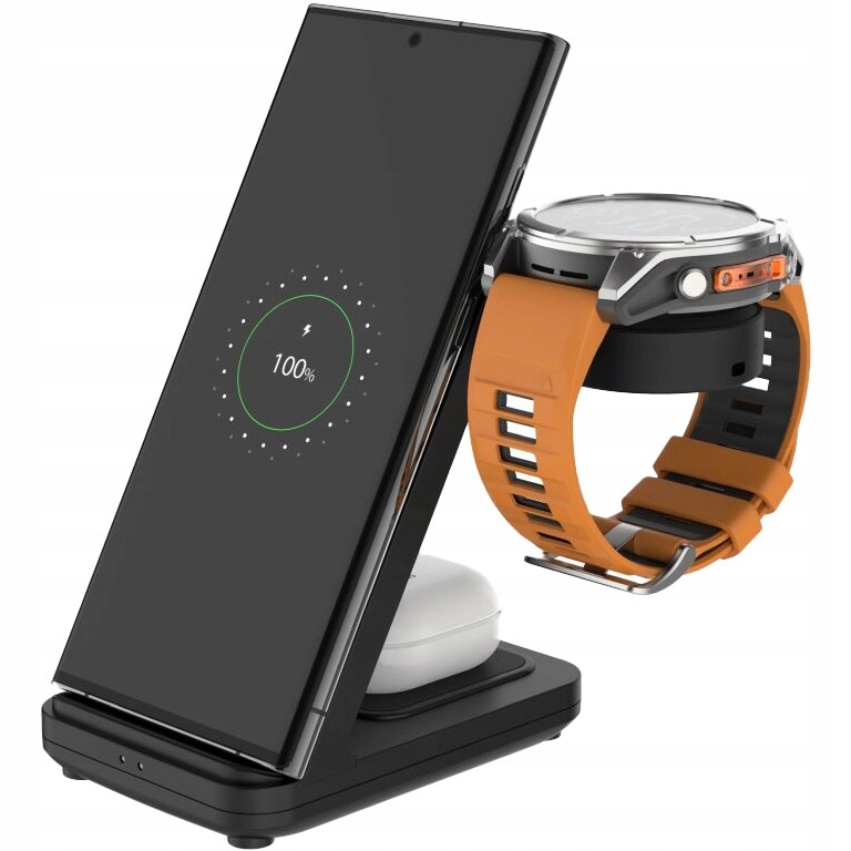 Indukční nabíječka Fixed 3v1 Qi pro telefony, adaptér pro hodinky Garmin