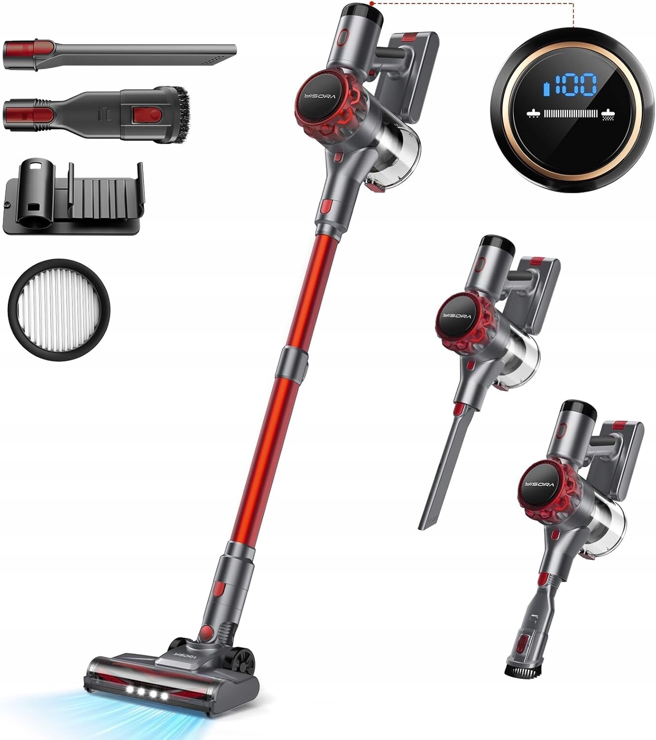 Bezdrátový akumulátorový vysavač Yisora S3 Výkonný 300 W 40000 Pa