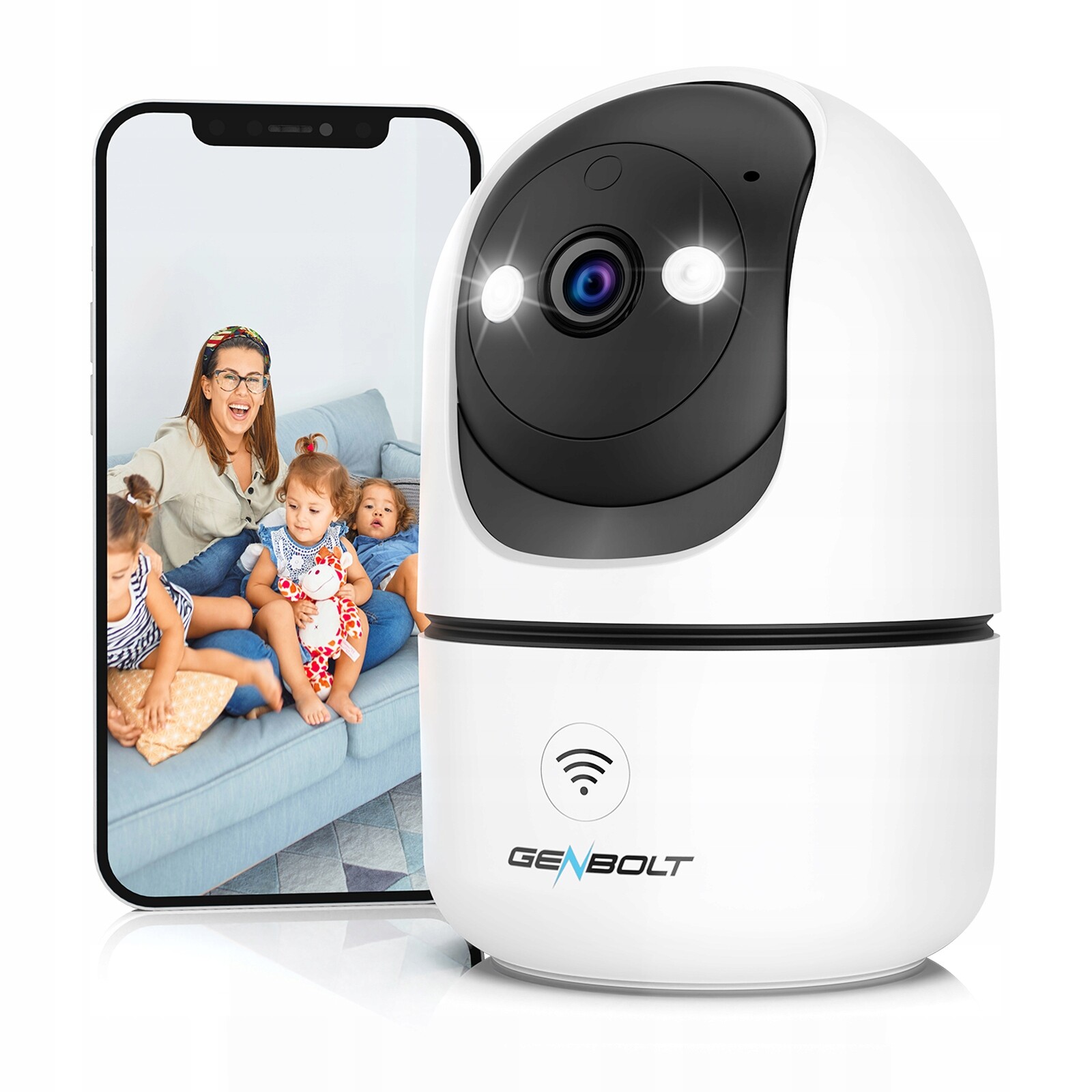 Rotační Ip kamera, Wifi, vnitřní, 3MP, 2K, chůva, detekce pohybu, 4x zoom, Smart