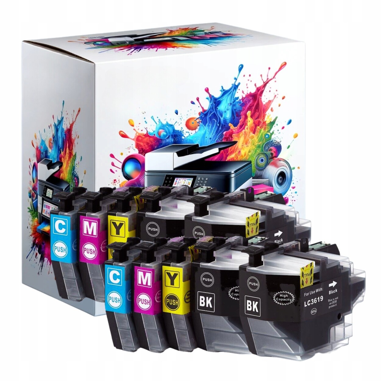 10x Inkoustové Náplně Pro Brother LC3619XL MFC-J2330DW J3530DW J3930DW Zamienniki Set