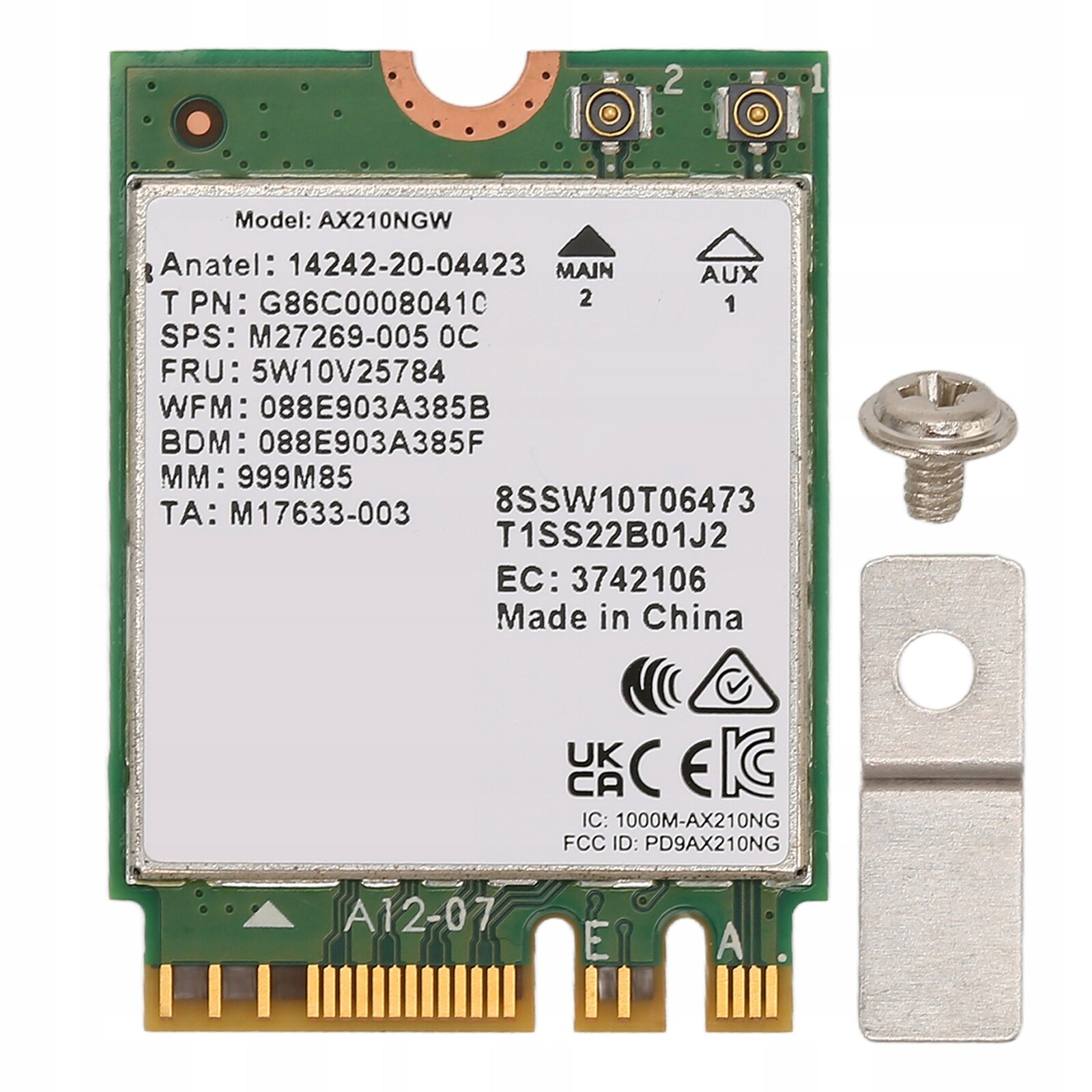 Síťová Karta Wifi 6E AX210NGW Bt 5.2 M2 Ngff 2,4 G 5 G 6 G