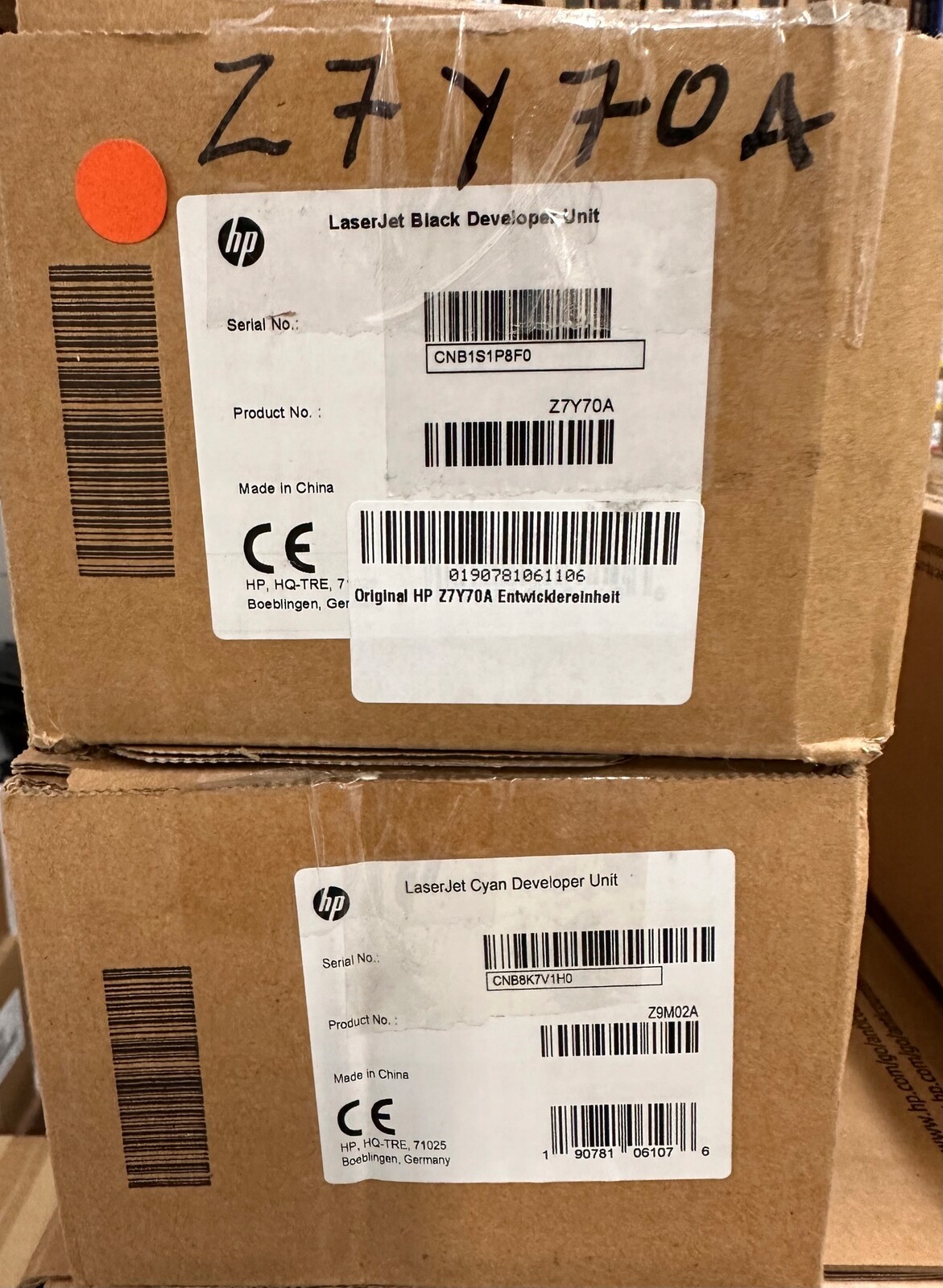 Vývojář jednotek Cyan Z9M02A Originál pro Managed Mfp E77422A