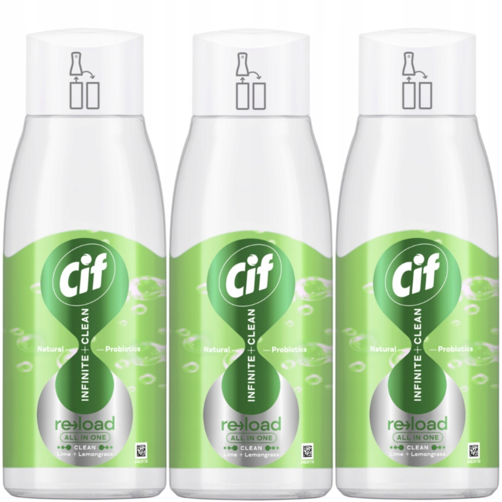 Cif Infinite Refill Náhradní čisticí náplň Limetka Citron 3x590 ml