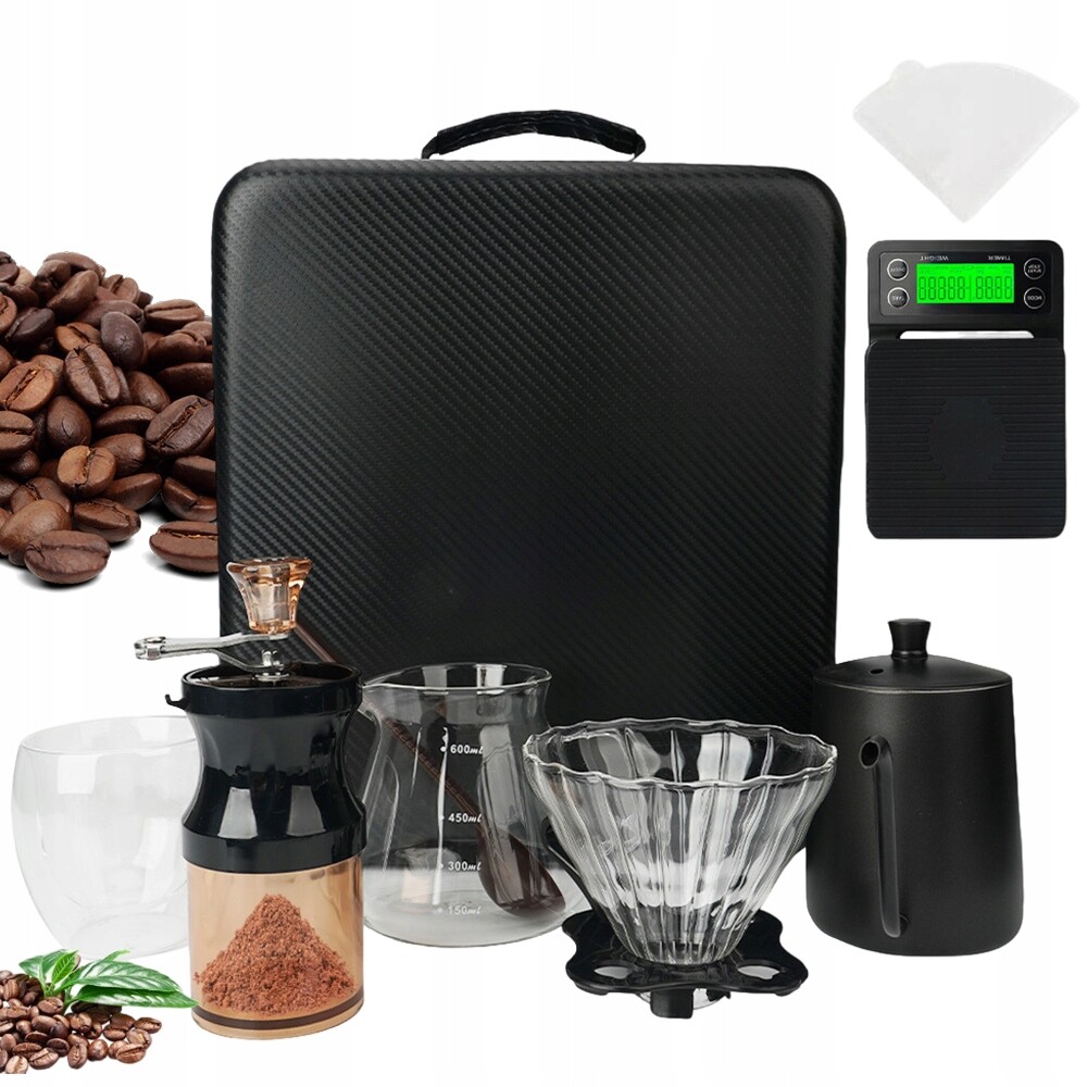 Sada na kávu 9 dílů s konvičkou 600 ml a sklenicí 250 ml