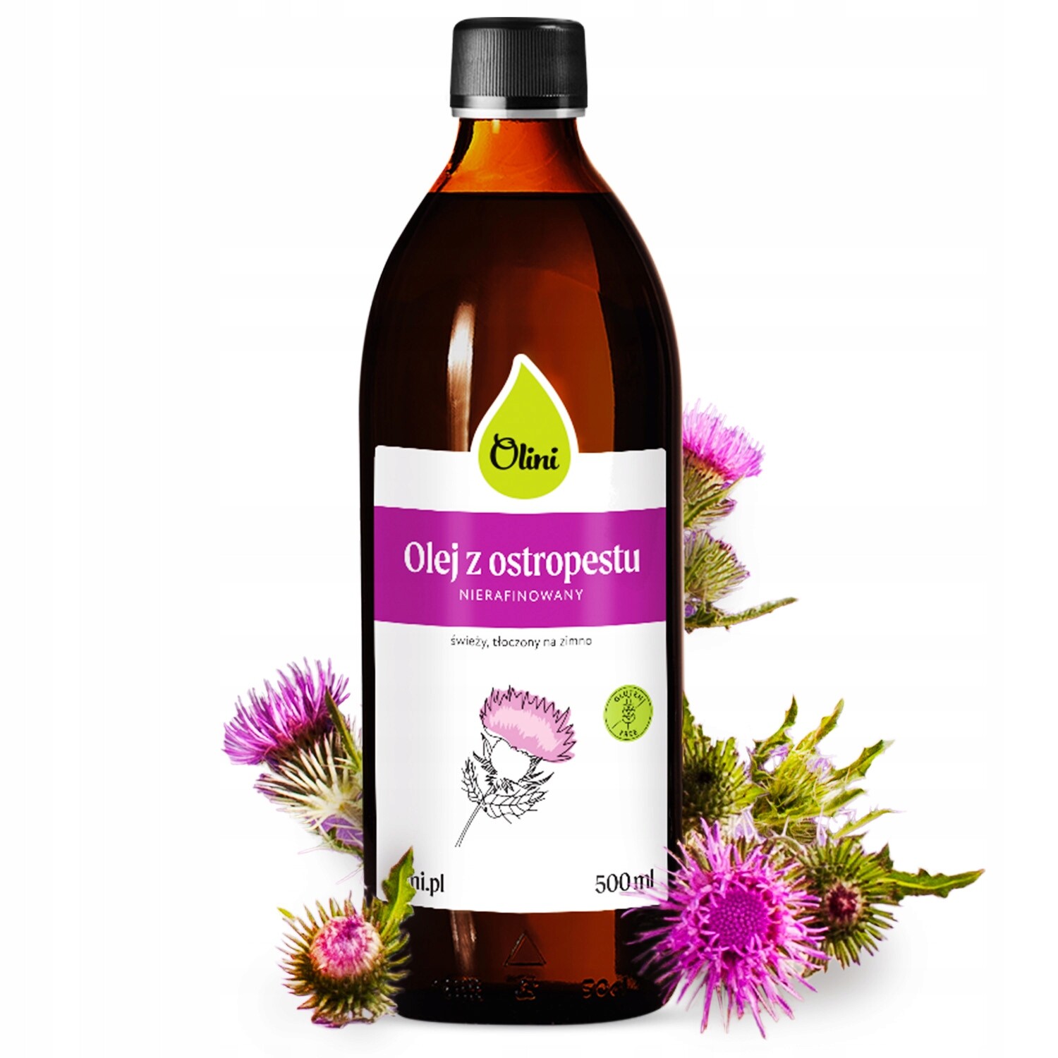 Ostropestřecový olej, Lisovaný za studena Očista organismu Olini 500 ml