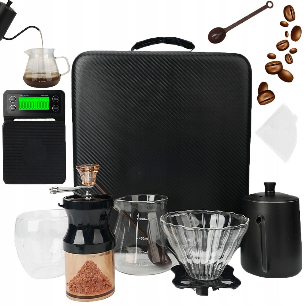 Sada Na Přípravu Kávy, Ručně Nalévaná Pro Domácí Kempování, 9 Prvků