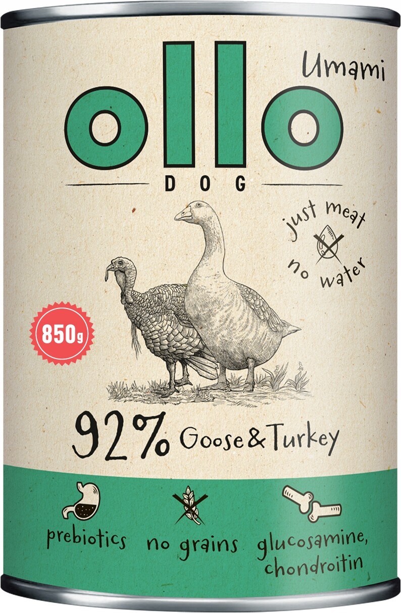 Ollo Umami Husa Krůta Krmivo Vlhké pro psa Set 6x850g