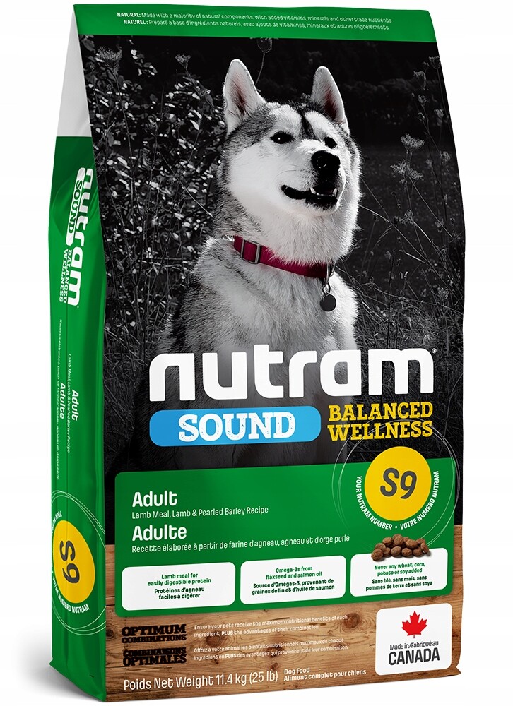 Nutram S9 Sound Adult Lamb 11,4 kg Holistické jehněčí dospělý pes