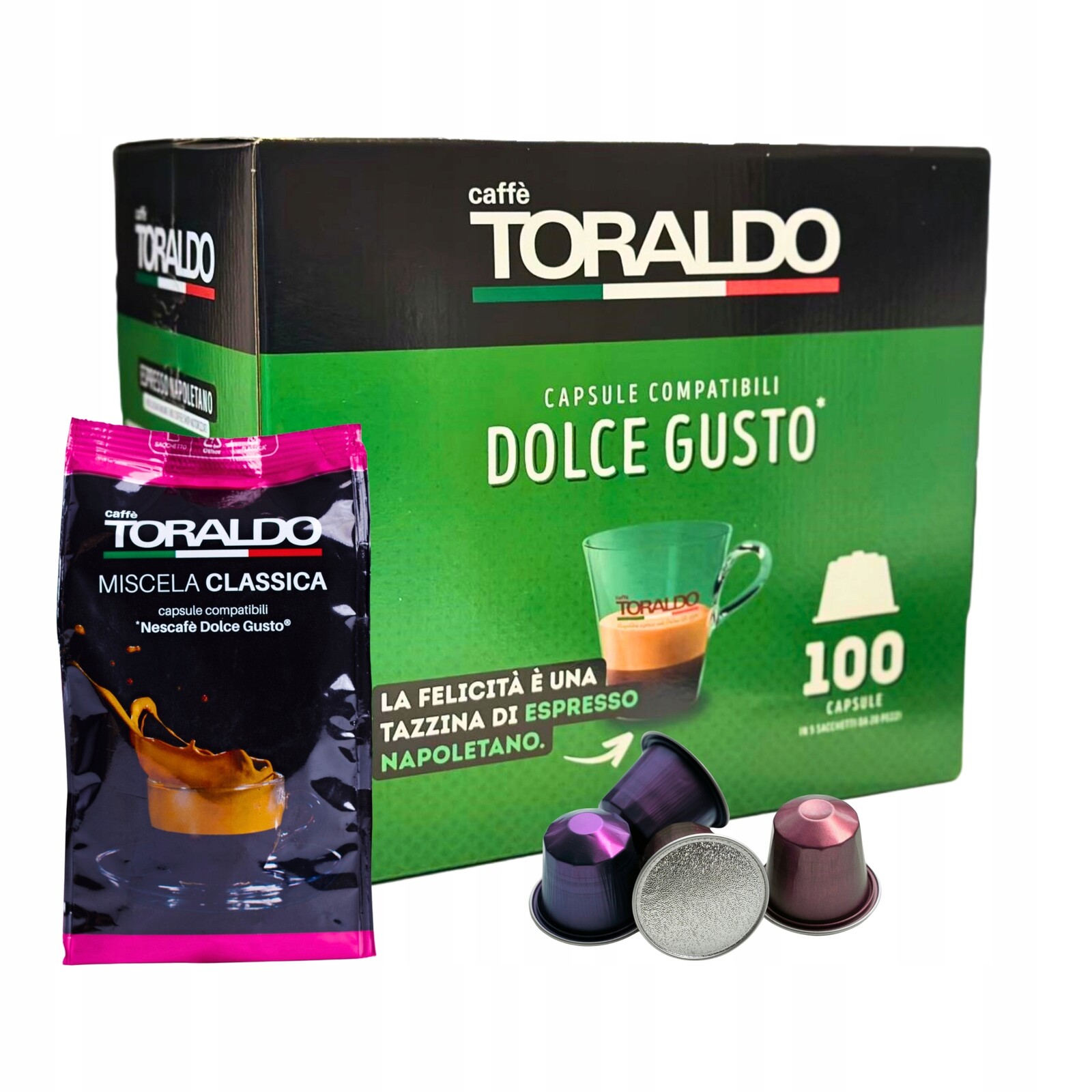 Italské kapsle pro Nescafè Dolce Gusto Toraldo x100 Směs Cremosa