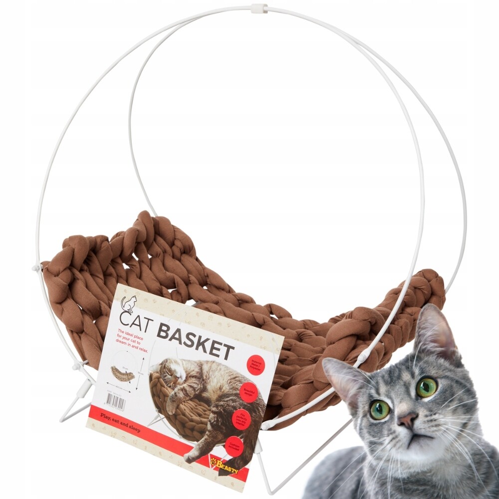 Pelíšek Pro Kočky Basket Houpací Síť Košíček Bronzový Látkový Kovový