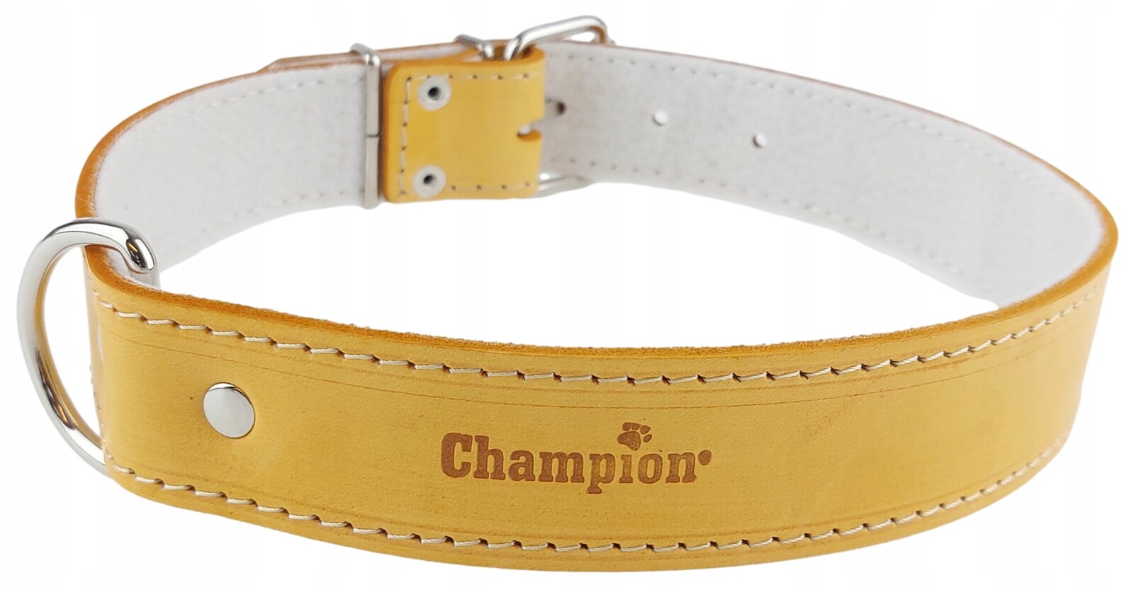 Obojek pro psa Lícová kůže Polský Výrobce Champion 100 cm/4 cm Orange