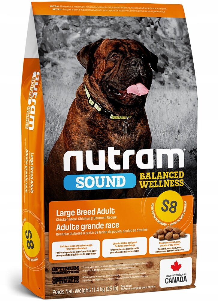 Nutram S8 Sound Adult Large Breed 11,4 kg Holistický velký psík pro dospělé velké plemena
