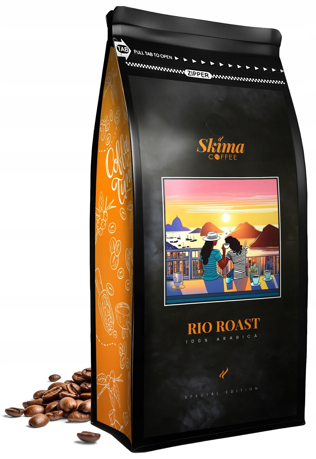 Káva zrnková 1 kg Rio Roast 100% Arabica Čerstvá do kávovaru SkimaCoffee