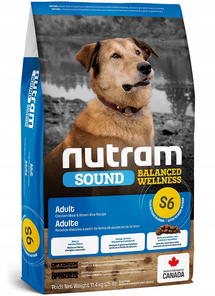 Nutram S6 Sound Adult Dog 11,4 kg Holistické krmivo Dospělý pes