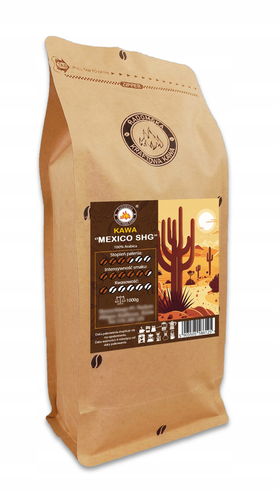 Káva Mexico Shg Chiapas 1000 g Arabica 100%