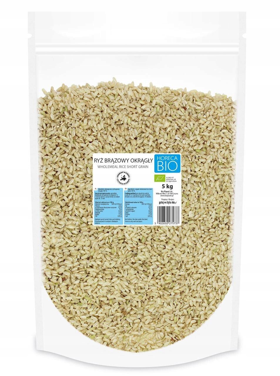 Hnědá Rýže Kulatý Bio 5 kg Horeca