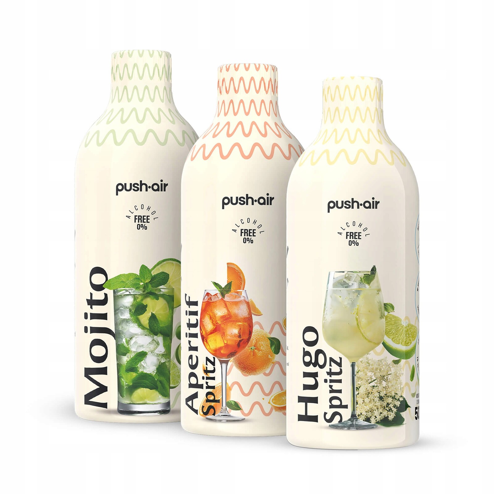 Pushair 3 sirupy do vody 500 Aperitif Spritz Mojito Hugo Spritz