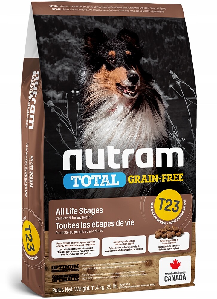 Nutram T23 Total Grain Free Krůta, kuře 11,4 kg Holistický dospělý pes