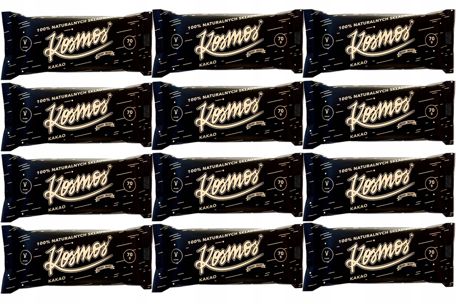 Sada 12 x tyčinka Vesmír 70 g s kakaem a fíkem bez přidaného cukru, veganský raw