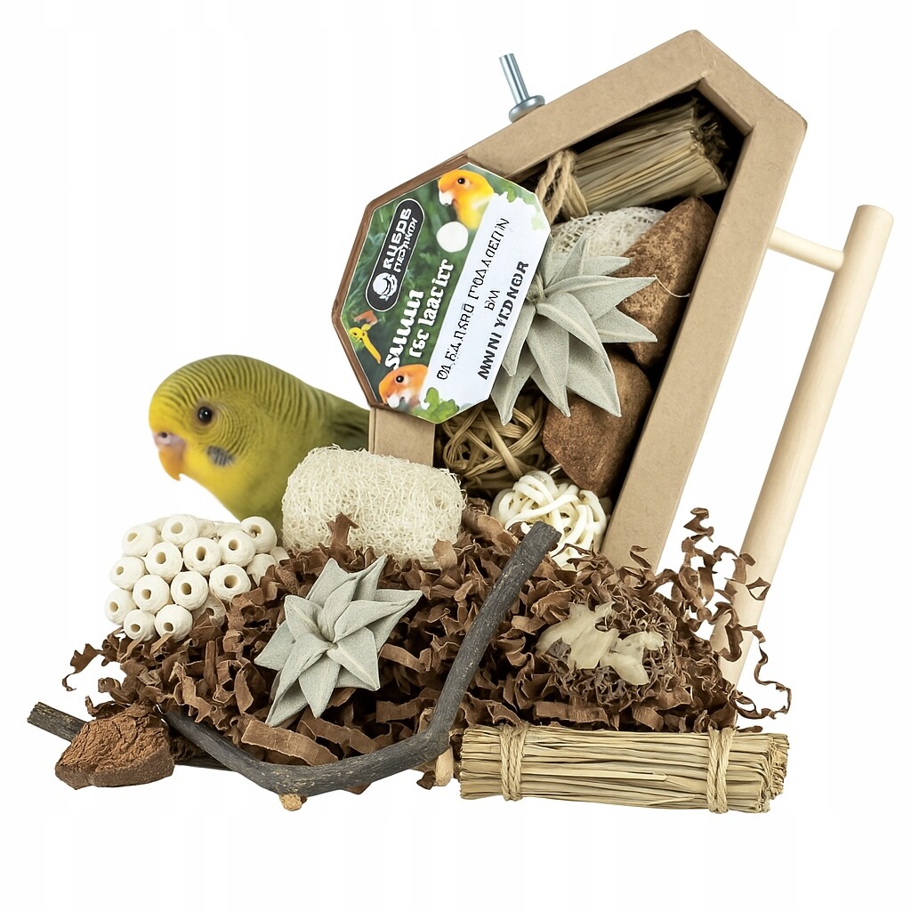 Triangle Foraging & Play Corner – přírodní Hračka pro papoušky