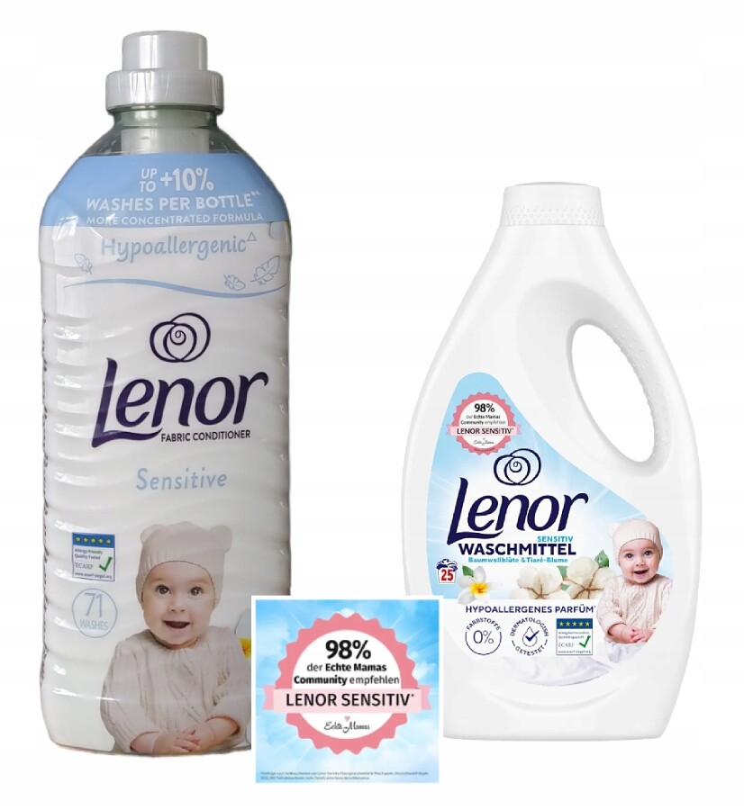 Lenor Sensitive: antialergický gel na praní 25 p tekutá aviváž 71 p
