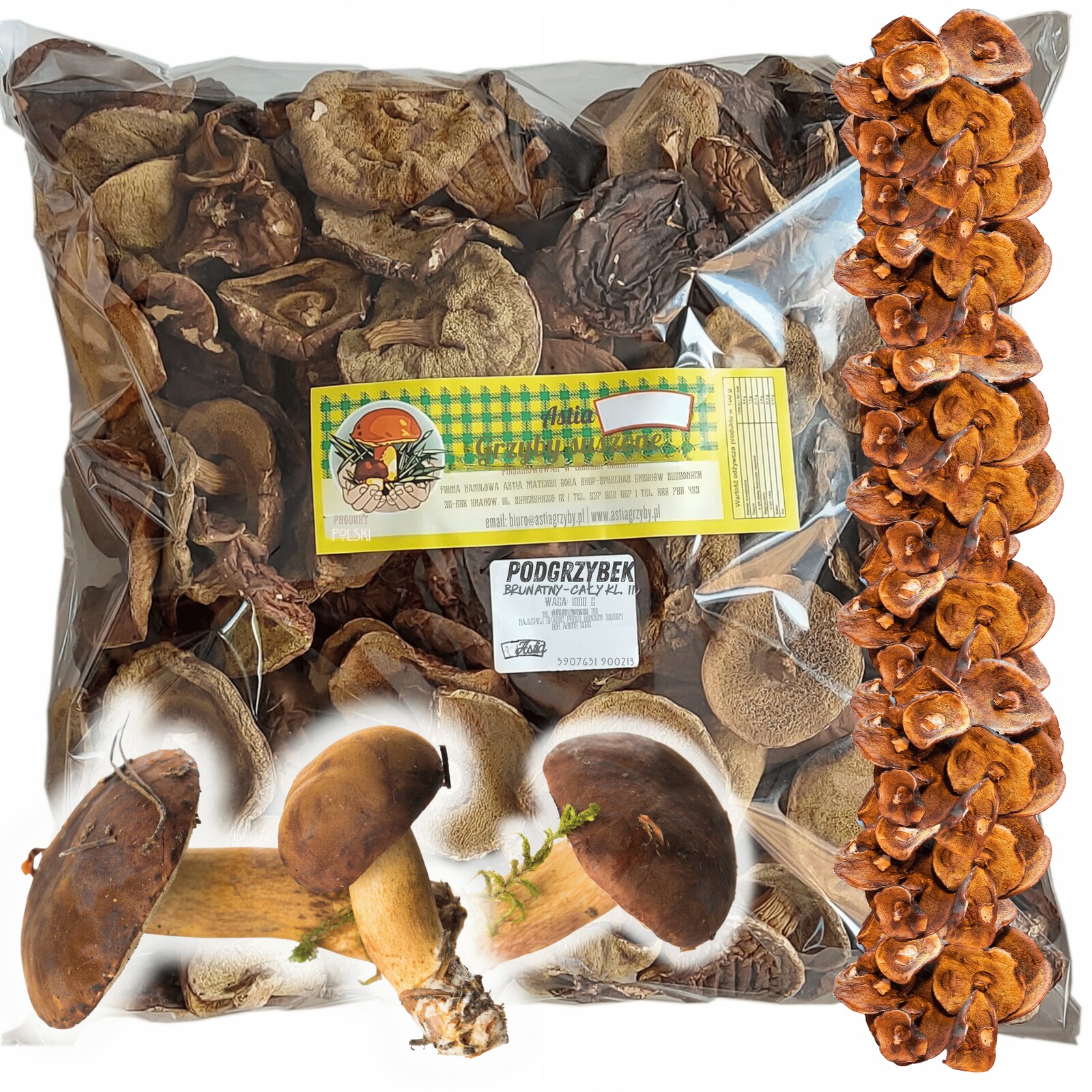 Houby Sušené Podhoubí Celé Podhoubí Klobouky 250G Atest Polsko 2024