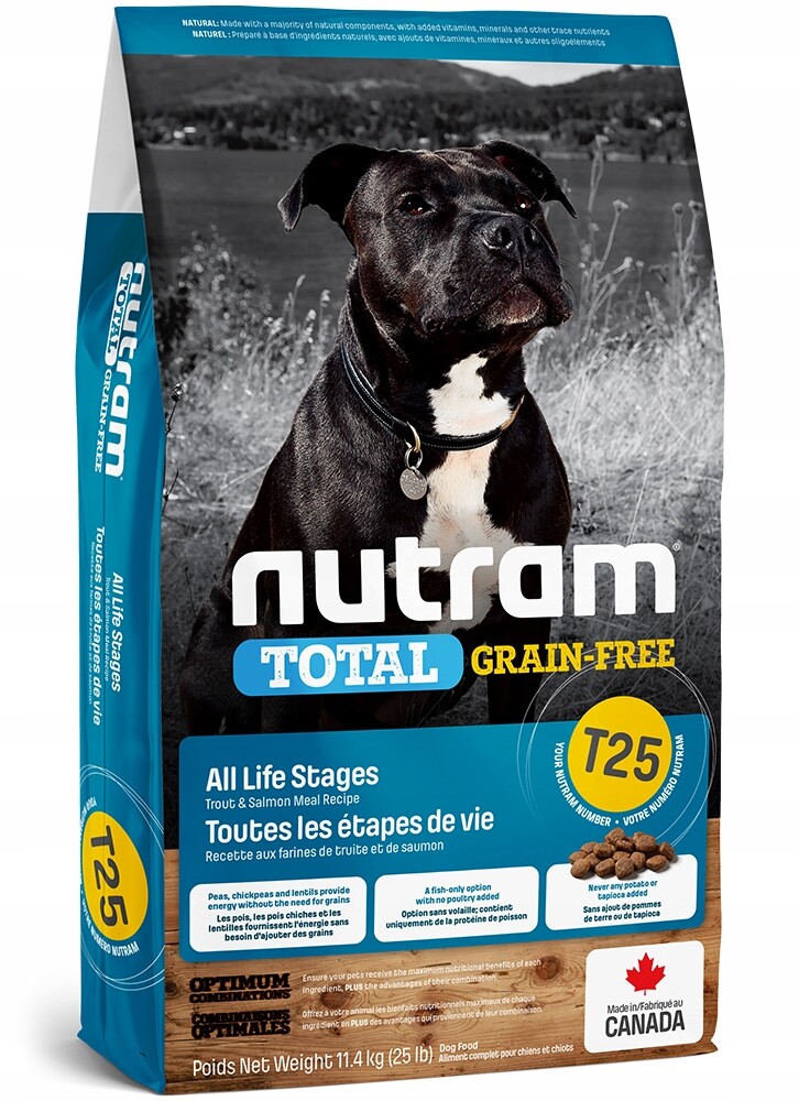 Nutram T25 Total Grain Free Losos, pstruh 11,34 kg Bez obilovin Dospělý pes