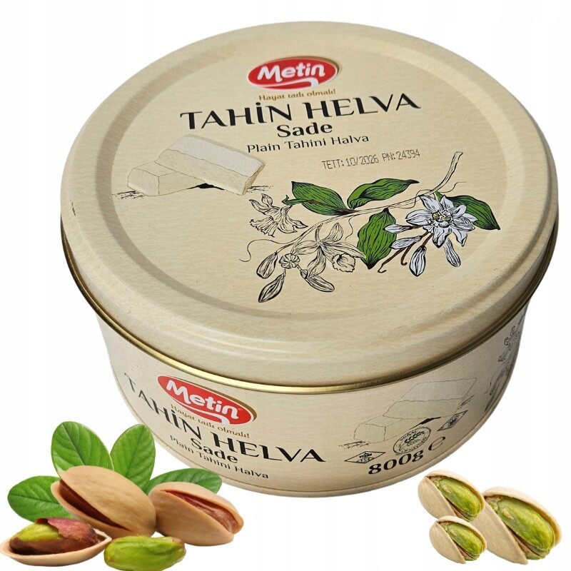Metin Originální turecká Chalva chaluha 57% Tahini 800g Plechovka