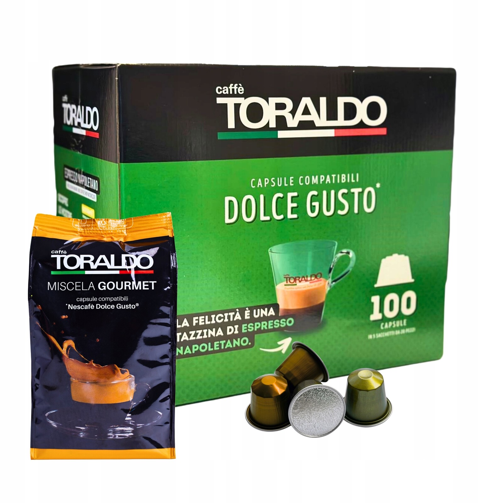 Italské kapsle pro Nescafè Dolce Gusto Toraldo x100 Směs Gourmet