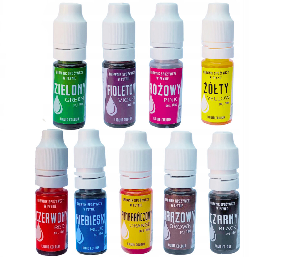 Sada Tekutých Potravinářských Barviv Na Dorty Dortů Krému Hmotnosti Nápojů 9ks