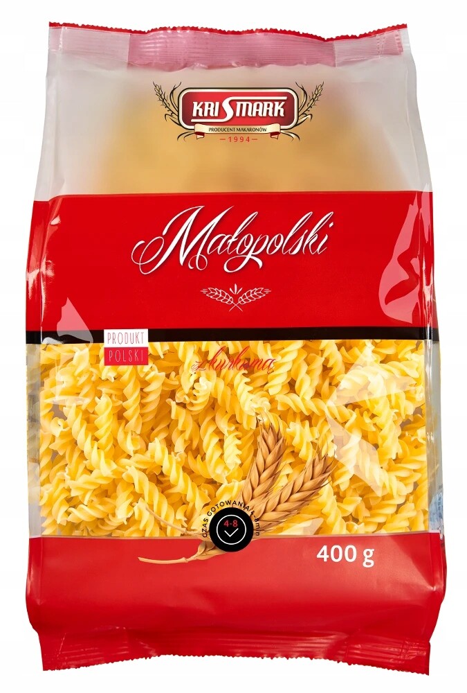 20 x Lahodné Těstoviny Vřeteno Do Omáček Salátové Polévky Malopolské Fusilli 400 g