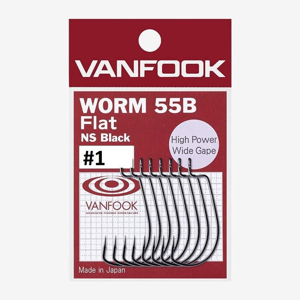Vanfook Offsetové háčky Worm 55B Flat 8ks - 1